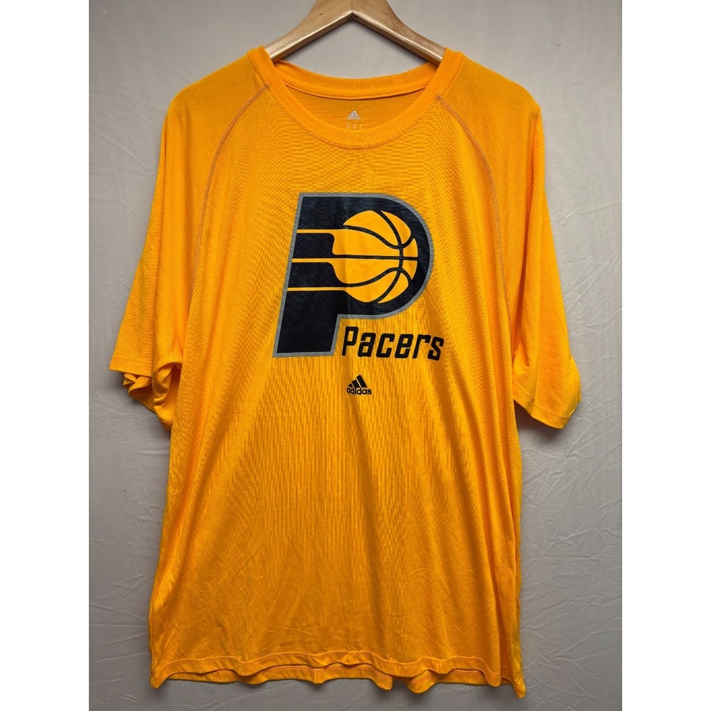 Indiana Pacers Adidas NBA Basketball T-Shirt Mens Yellow Short Sleeve‎ XL